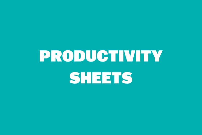 Productivity Sheet